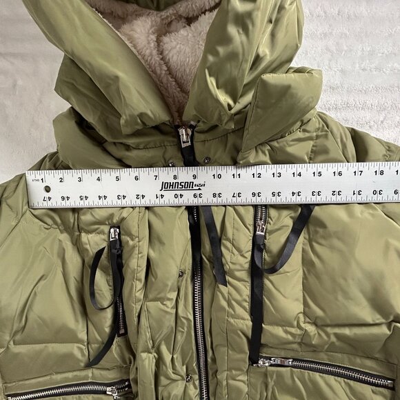 Orolay Women's Thickened Down Jacket Large Hooded Zip-Up Green Outdoor Packable - Picture 8 of 10